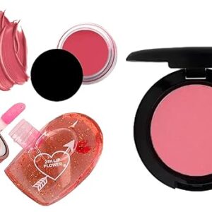 Natural Lip & Cheek Tint, Blush, HEART LIP GLOSS AND PINK BLUSHER