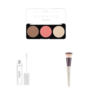 Swiss Beauty Cheek- A- Boo Face Palette With Blusher & Swiss Beauty Gloss Me Lip Gloss & Swiss Beauty Foundation Blender Brush for Makeup
