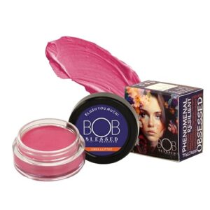 BOB BLESSED OBSESSED Lip and Cheek Tint for women use lip tint as blusher on lips, cheeks,eyelids for lip gloss matte finish all-in-one make-up glow|blush|highlighter|All the Glitter 5gm(Pack of 1)