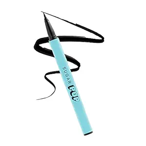 SUGAR POP Waterproof Eyeliner - Intense Black Pigment, Lightweight, Quick Drying Formula, Sweatproof, Waterproof, Long Lasting, Matte Finish Black, Felt Tip Applicator, Lasts Upto 12 Hr